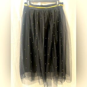 Metro Wear, Black Tulle Beaded Skirt.